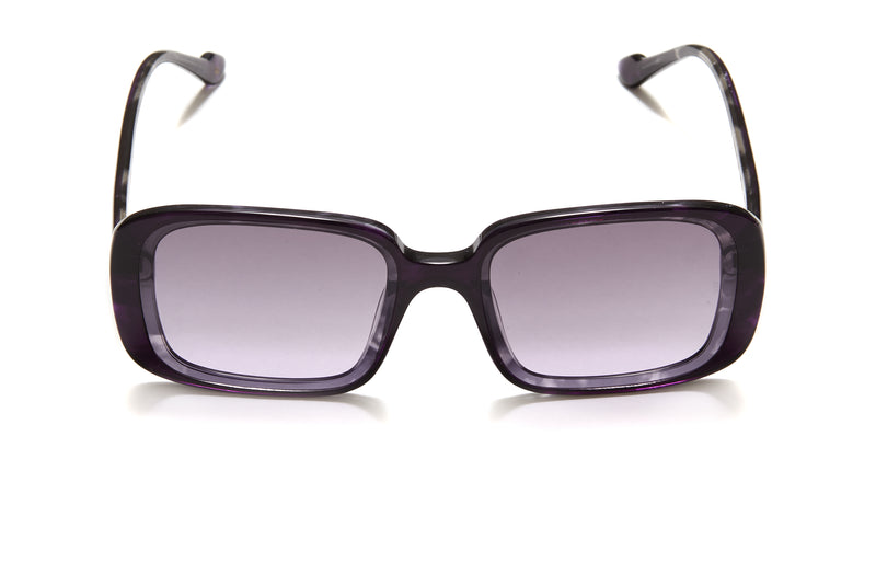 Sunday Somewhere Luna in Dark Purple Women's Oversized Rectangle Sunglasses