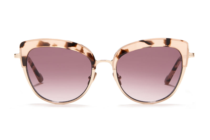 Sunday Somewhere Margot in Pink Tort Women's Cat-Eye Combination Sunglasses 