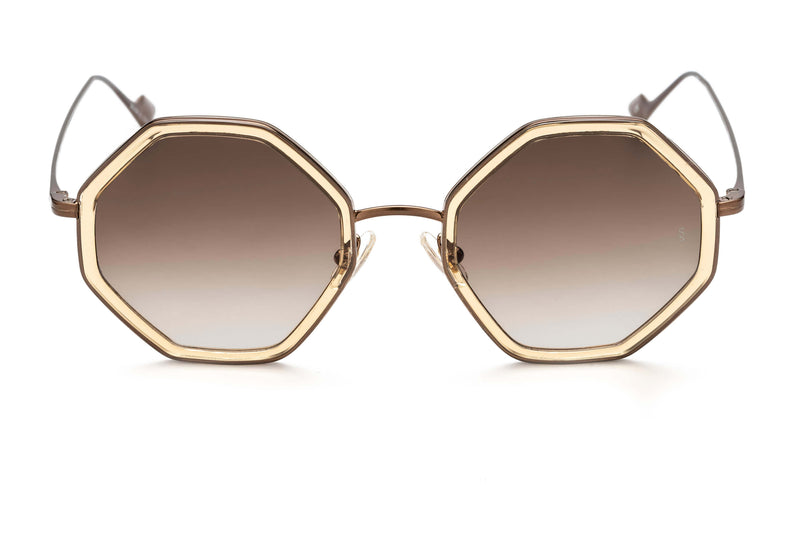 Hitomi geometric sunglasses in champagne