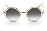 Hitomi geometric sunglasses in gold glitter