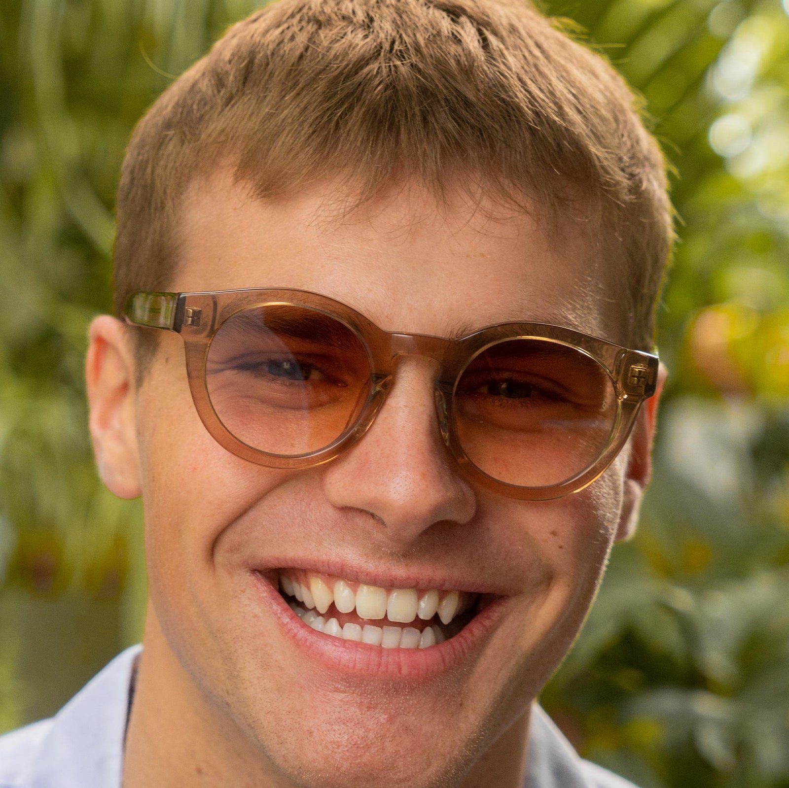 Soelae Champagne | Unisex Round Acetate Sunglasses | Sunday