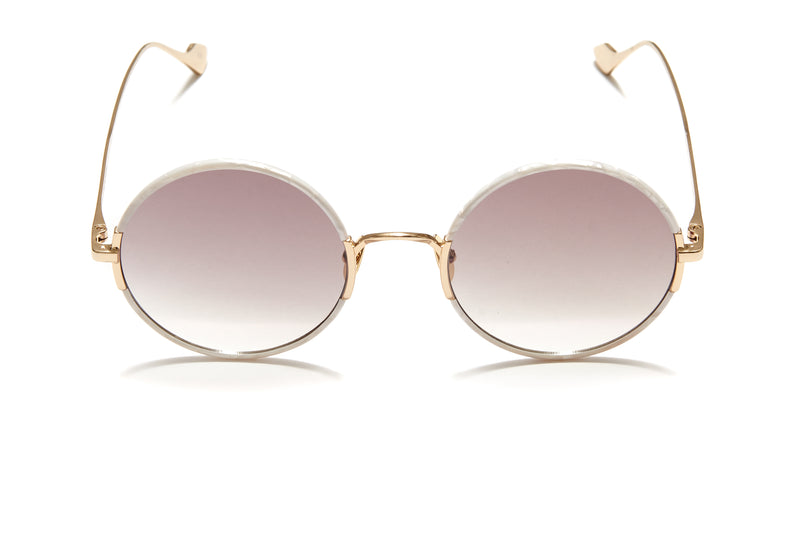 Sunday Somewhere Yetti Duo in Mother of Pearl Unisex Round Sunglasses 